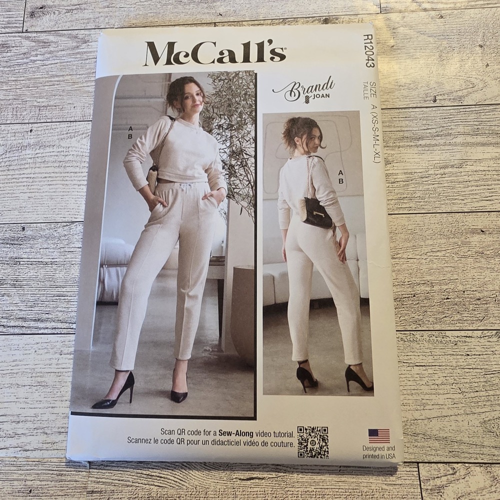McCall's R12043 Misses' Knit Top Pants Set XS-XL Modern Loungewear
